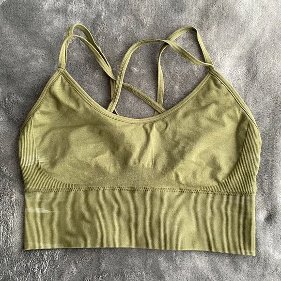 Khaki Flourish Seamless Bra NVGTN - Picture 2 of 4
